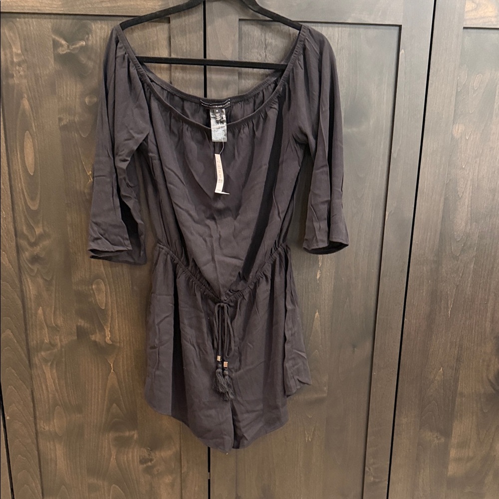 White House Black Market Black Off-Shoulder Romper